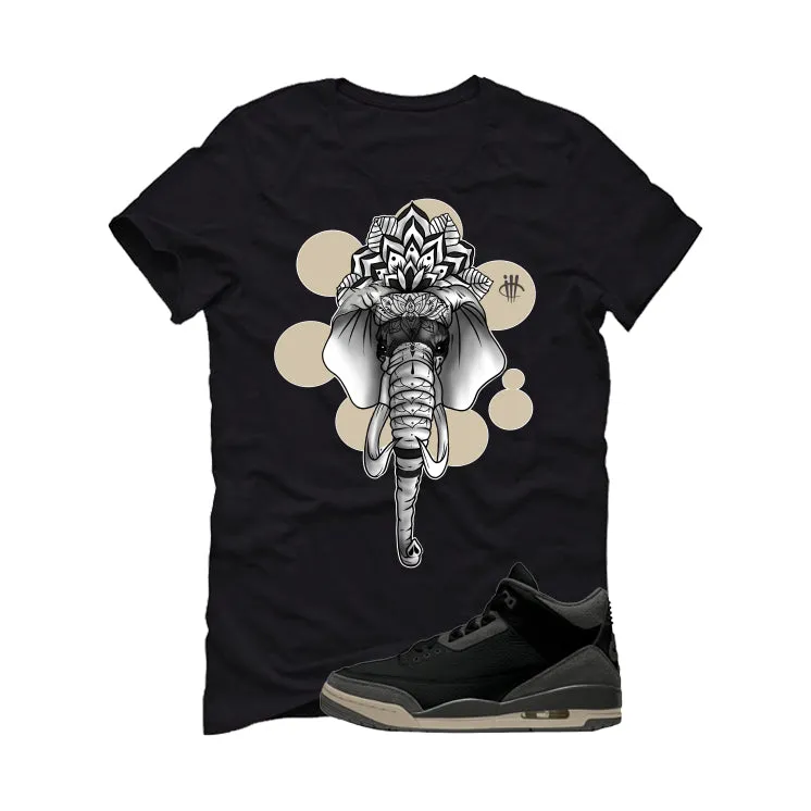 A Ma Maniere x Air Jordan 3 Black Black T-Shirt (Elephant)| illcurrency