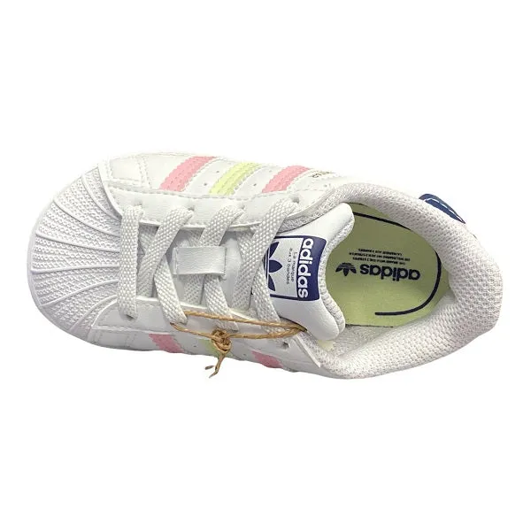 Adidas Originals sneakers da bambina Superstar EL I GY3332 bianco-limone-rosa