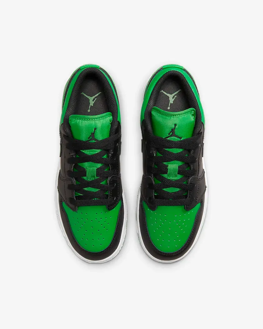 Air Jordan 1 Low (GS) Black Lucky Green White 553560-065