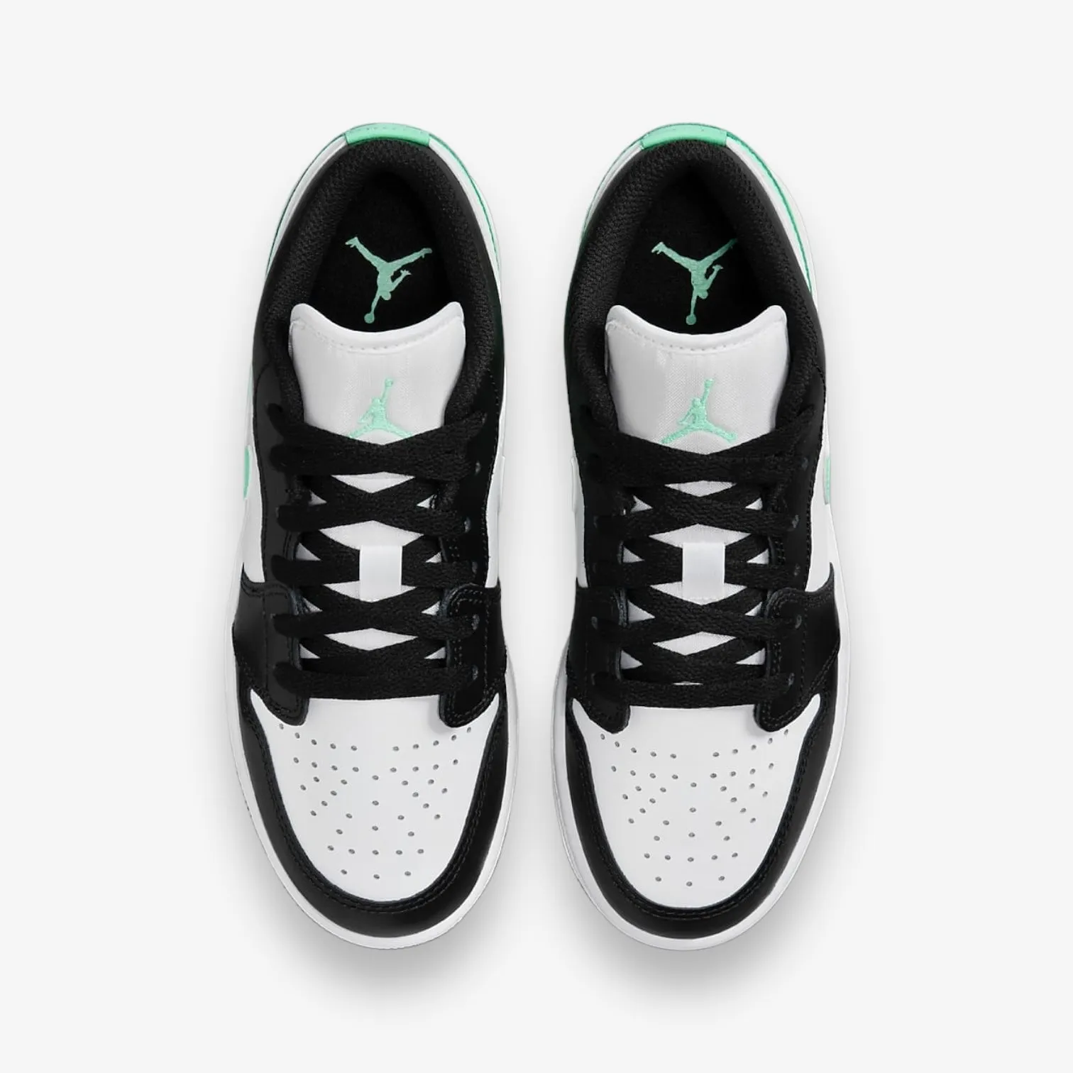 Air Jordan 1 Low GS White Black Green Glow Grade School 553560-131