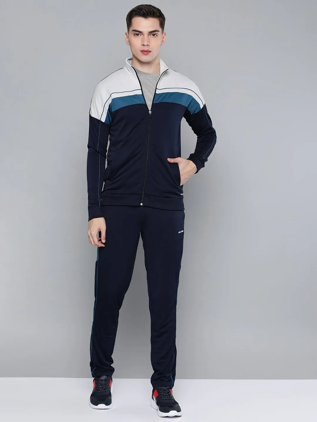 Alcis Men Striped Multicolor Track Suit