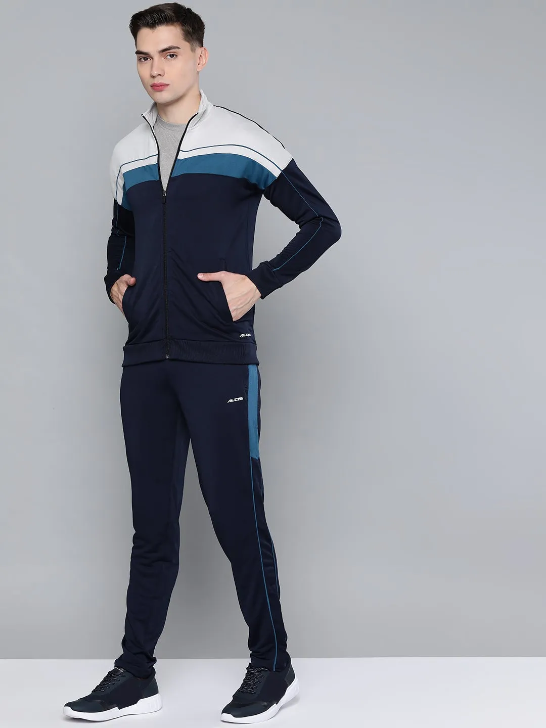 Alcis Men Striped Multicolor Track Suit