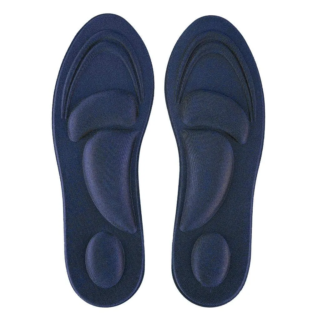 Alomejor Orthotic Insoles Full Length Comfortable Flat Feet Orthotic Inserts with Arch Support Best Shock Proof Shoes Pad Dark Blue Men