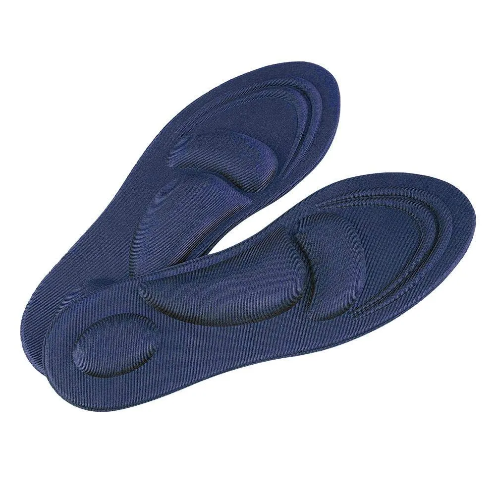 Alomejor Orthotic Insoles Full Length Comfortable Flat Feet Orthotic Inserts with Arch Support Best Shock Proof Shoes Pad Dark Blue Men