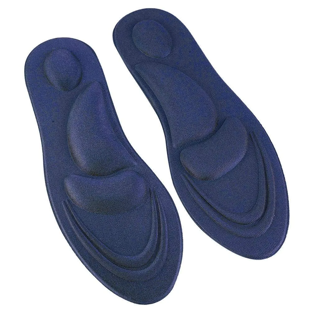 Alomejor Orthotic Insoles Full Length Comfortable Flat Feet Orthotic Inserts with Arch Support Best Shock Proof Shoes Pad Dark Blue Men