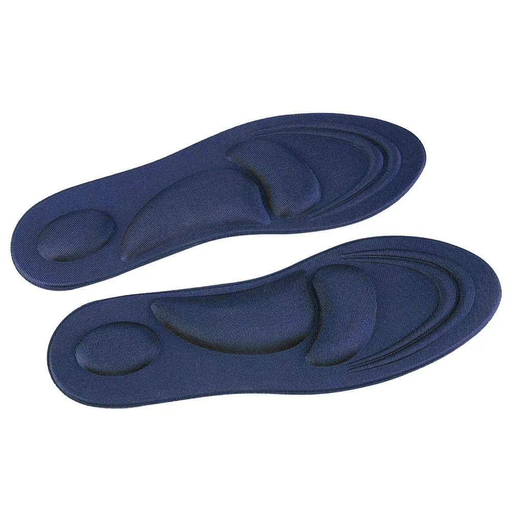 Alomejor Orthotic Insoles Full Length Comfortable Flat Feet Orthotic Inserts with Arch Support Best Shock Proof Shoes Pad Dark Blue Men