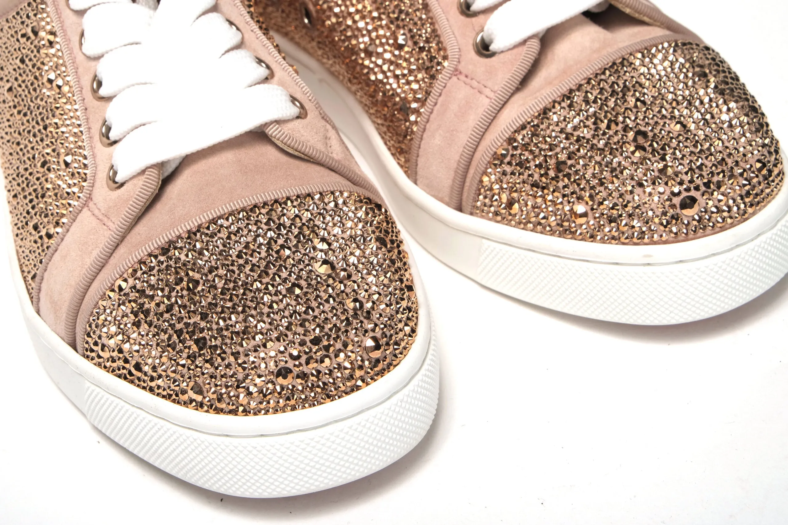 Antoinette Rose Gold Embellished Sneakers