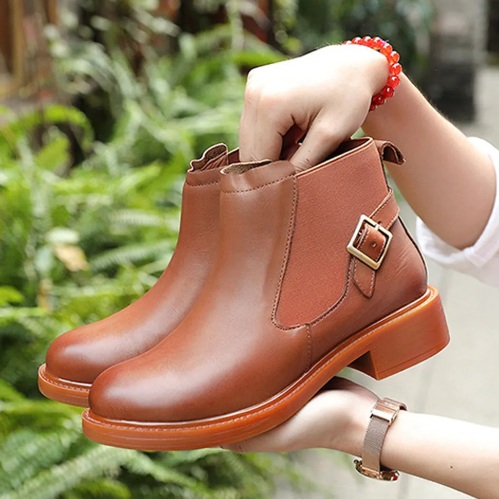 Autumn Winter Leather Short Boots | Gift Shoes