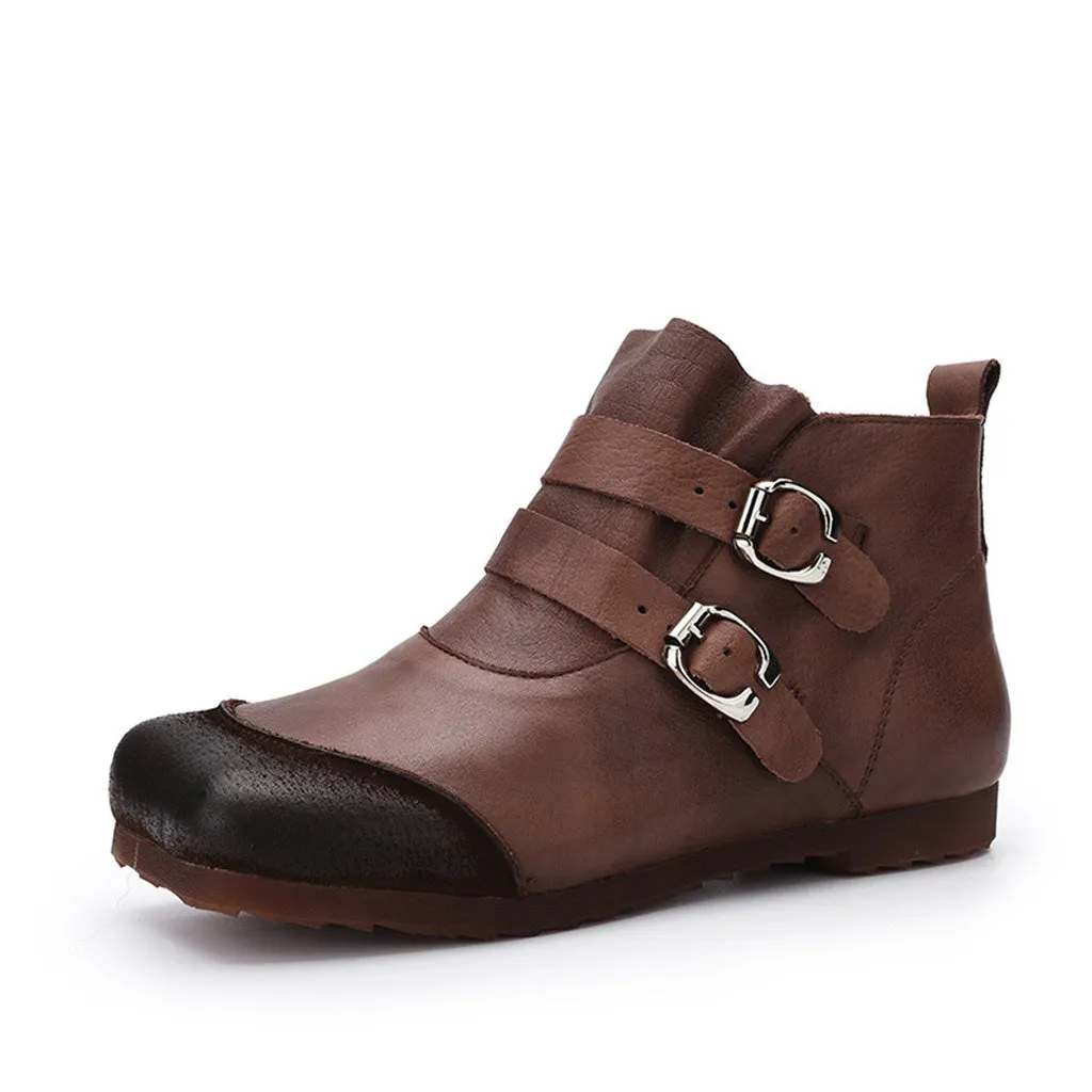 Autumn Winter Leather Soft Bottom Women's Short boots | Gift Shoes