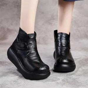 Autumn Winter Retro Leather Short Boots | Gift Shoes