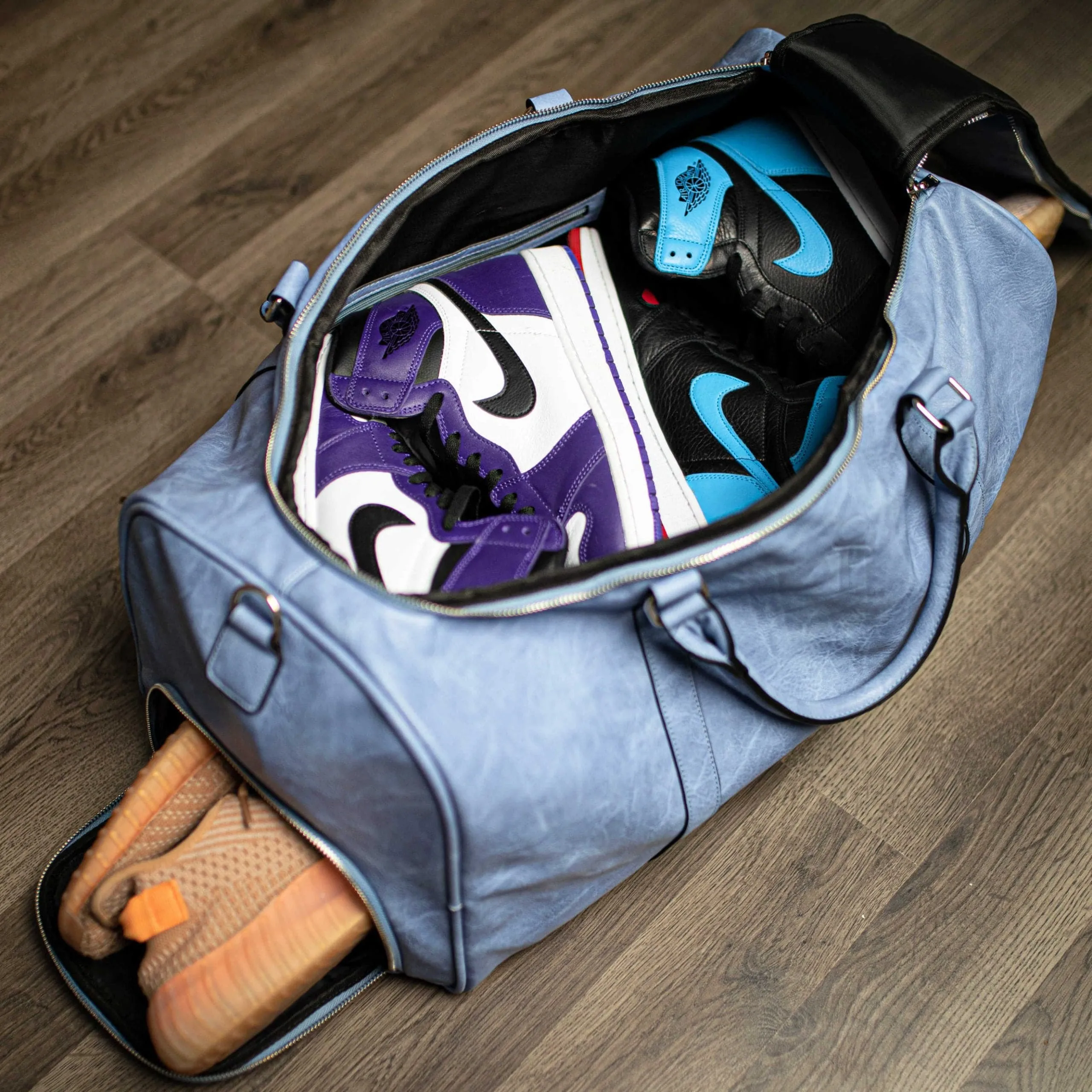 Baby Blue Luciano Leather Duffle Bag V2