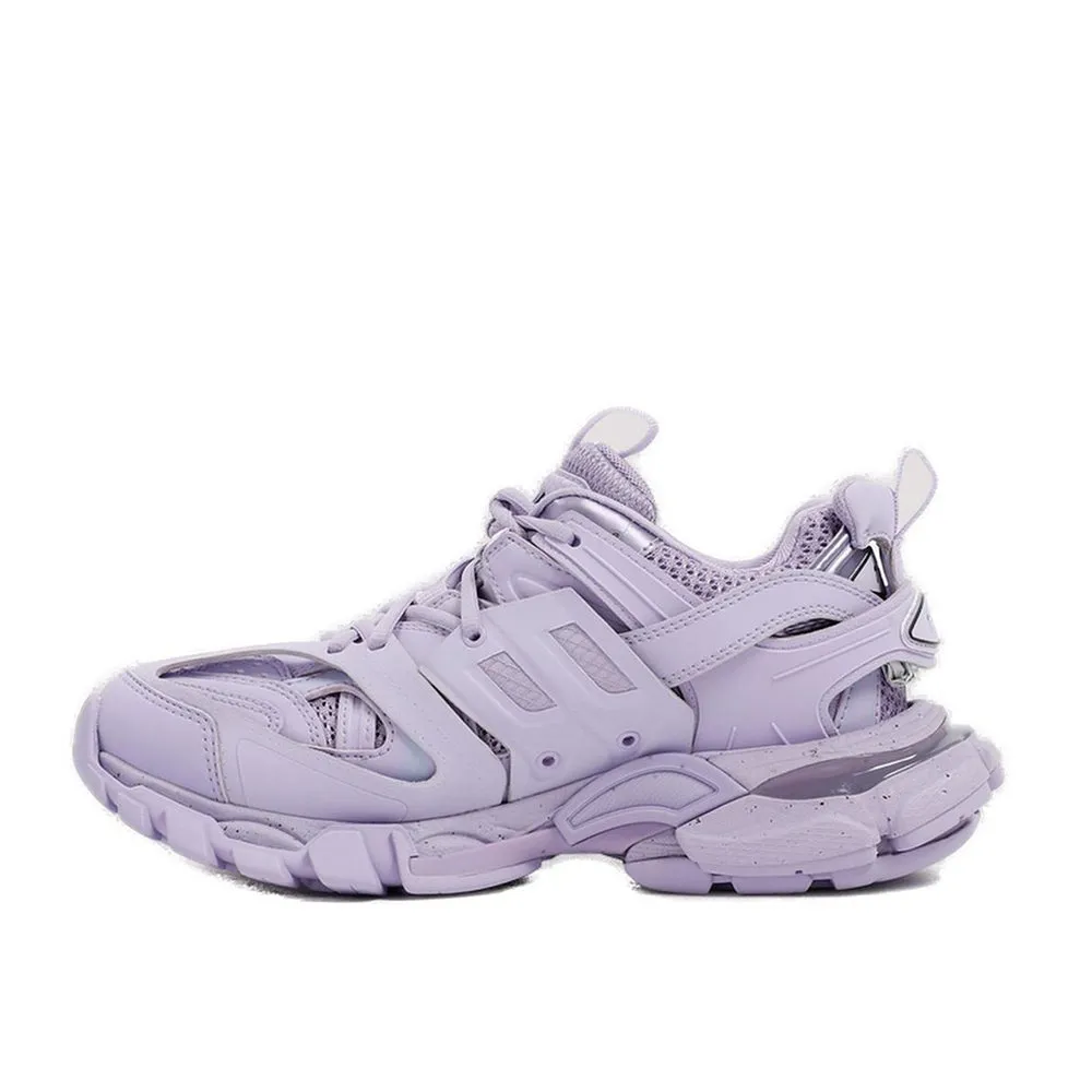 Balenciaga Women's Mesh Track Sneakers in Lilac Purple