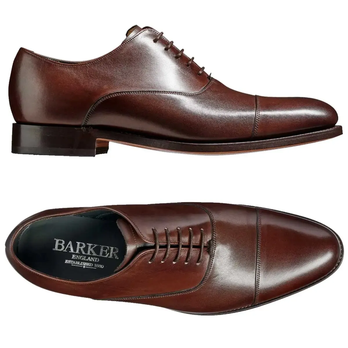 BARKER Winsford Shoes - Mens Oxford - Dark Walnut Calf