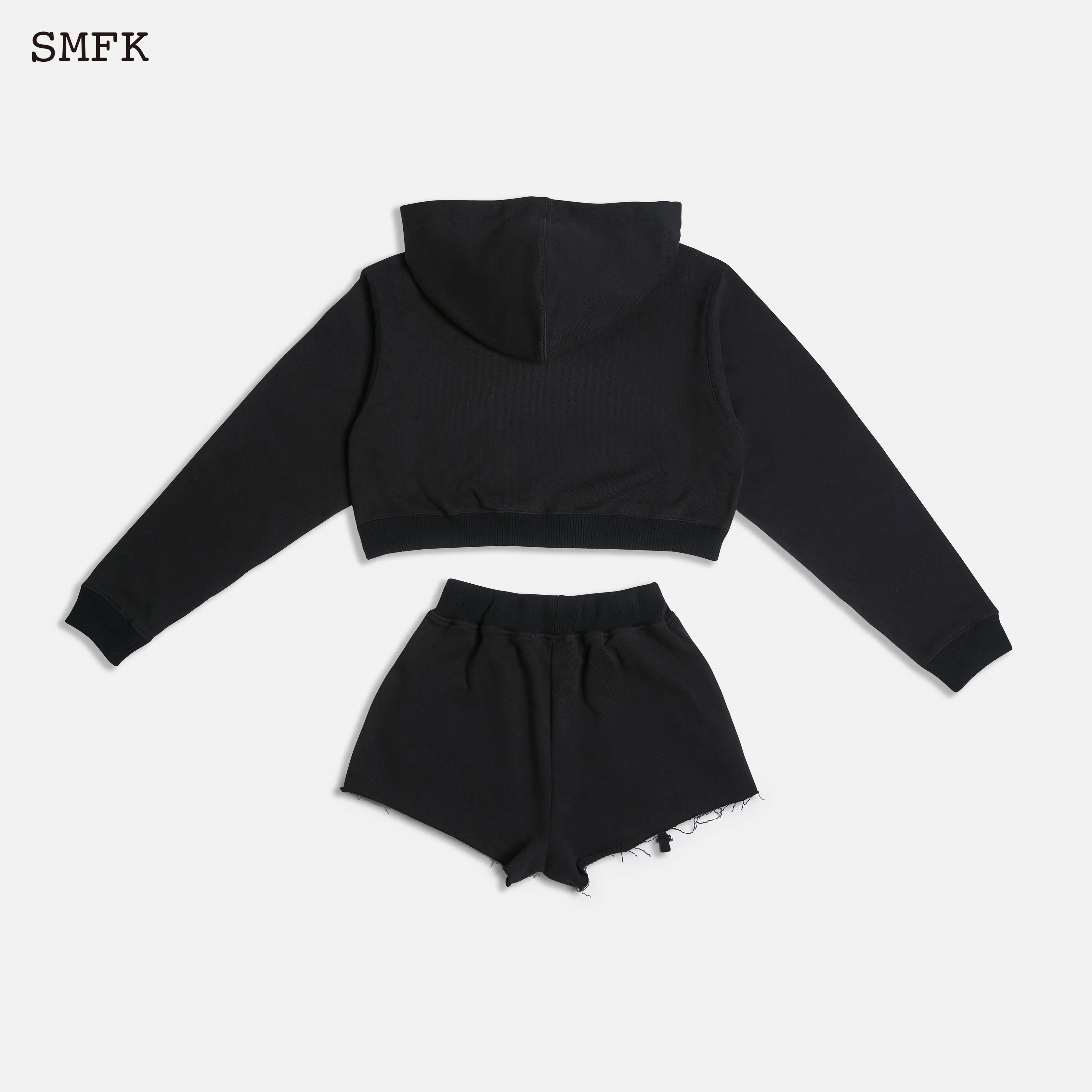 Black Night Flower Jogging Sports Set Black