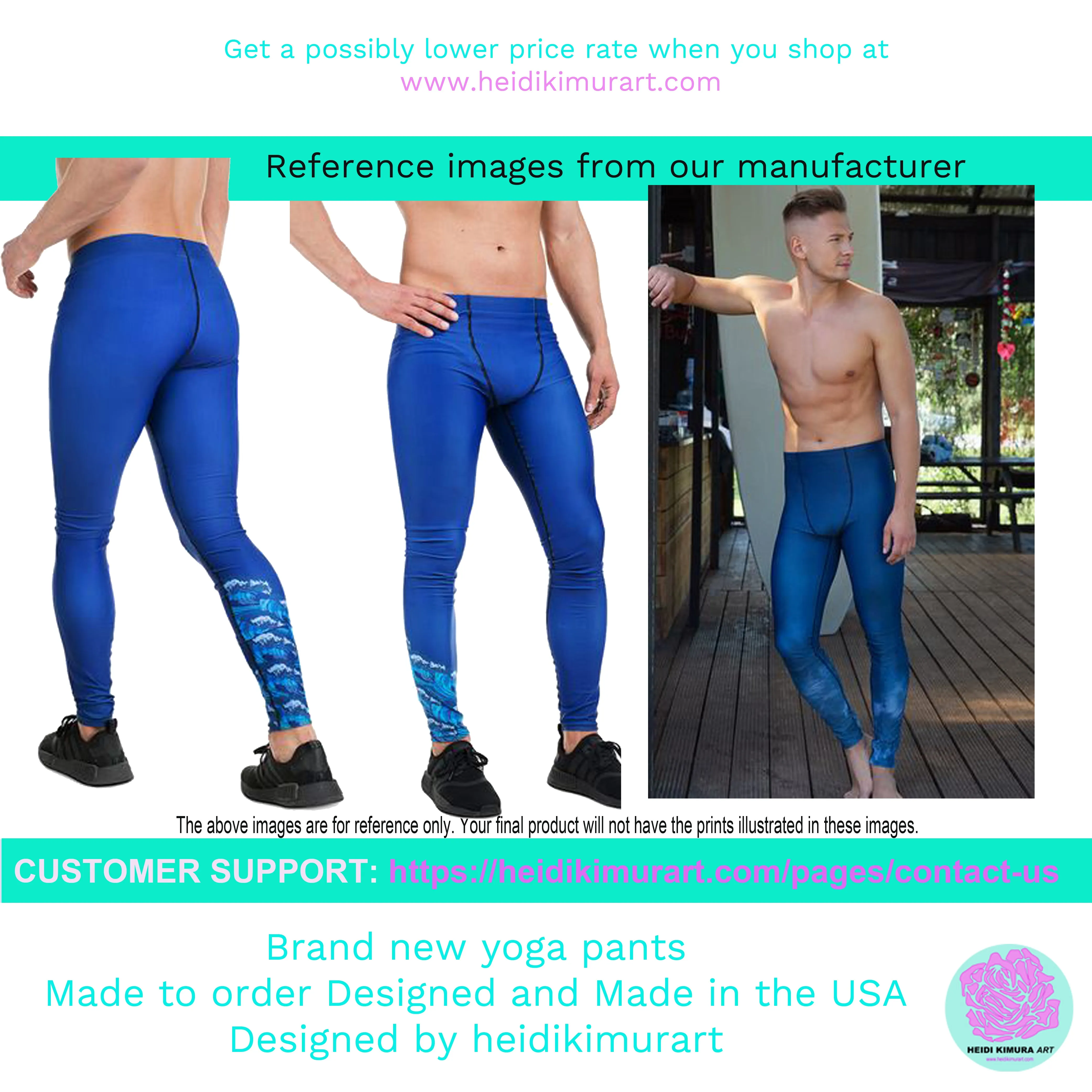 Blue Striped Vertical Print Meggings, Men's Running Leggings Compression Running Tights- Made in USA/EU