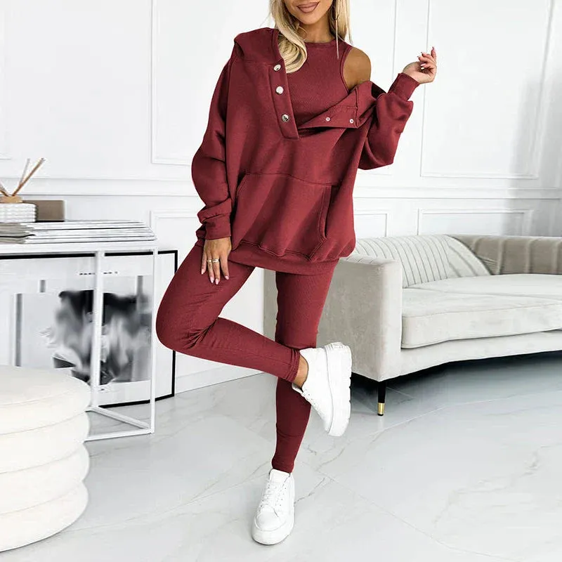 Casual Comfortable New Loose Long Sleeve Fashion High Street Sports Spring Set