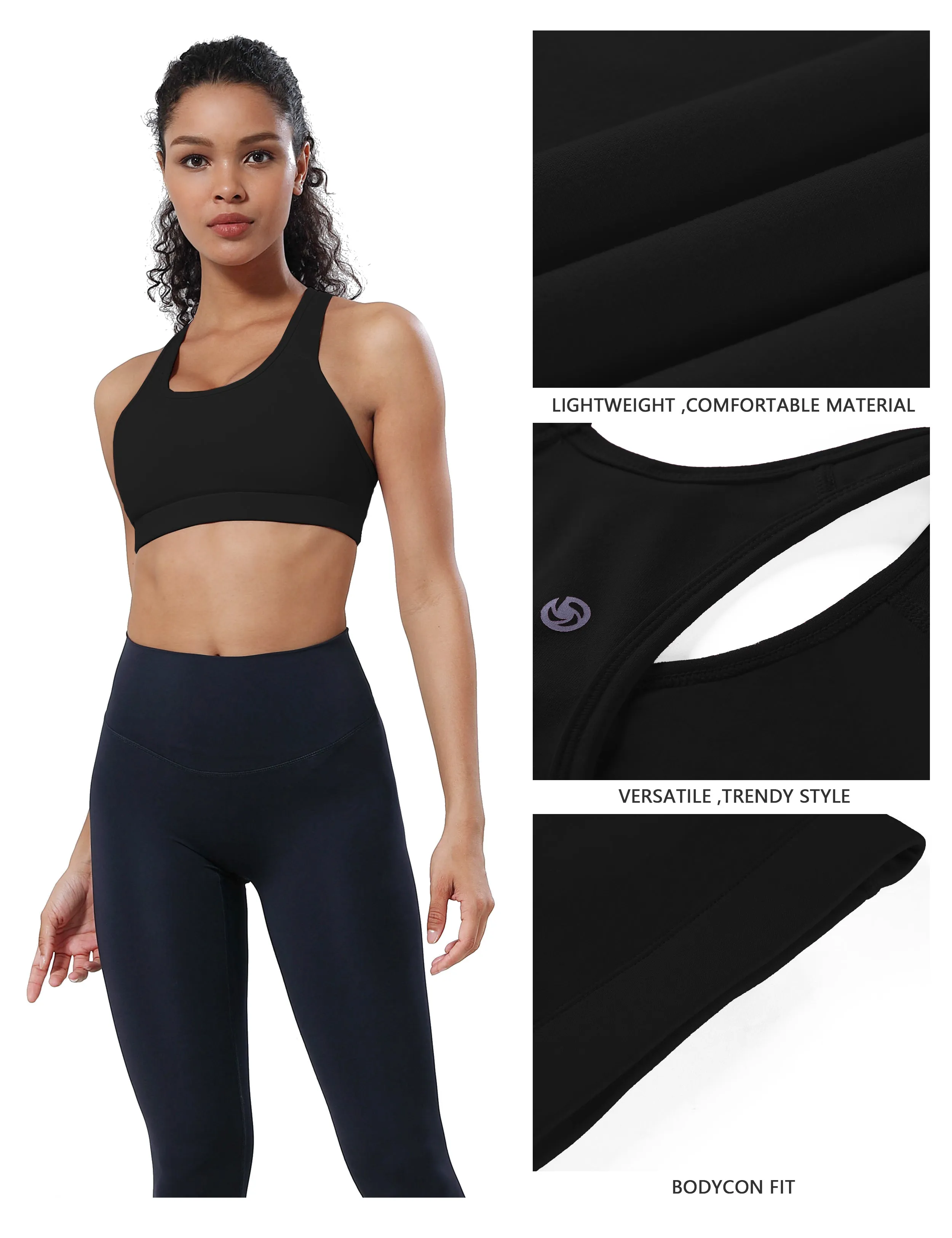 Compression Racerback Sports Bras black_Jogging