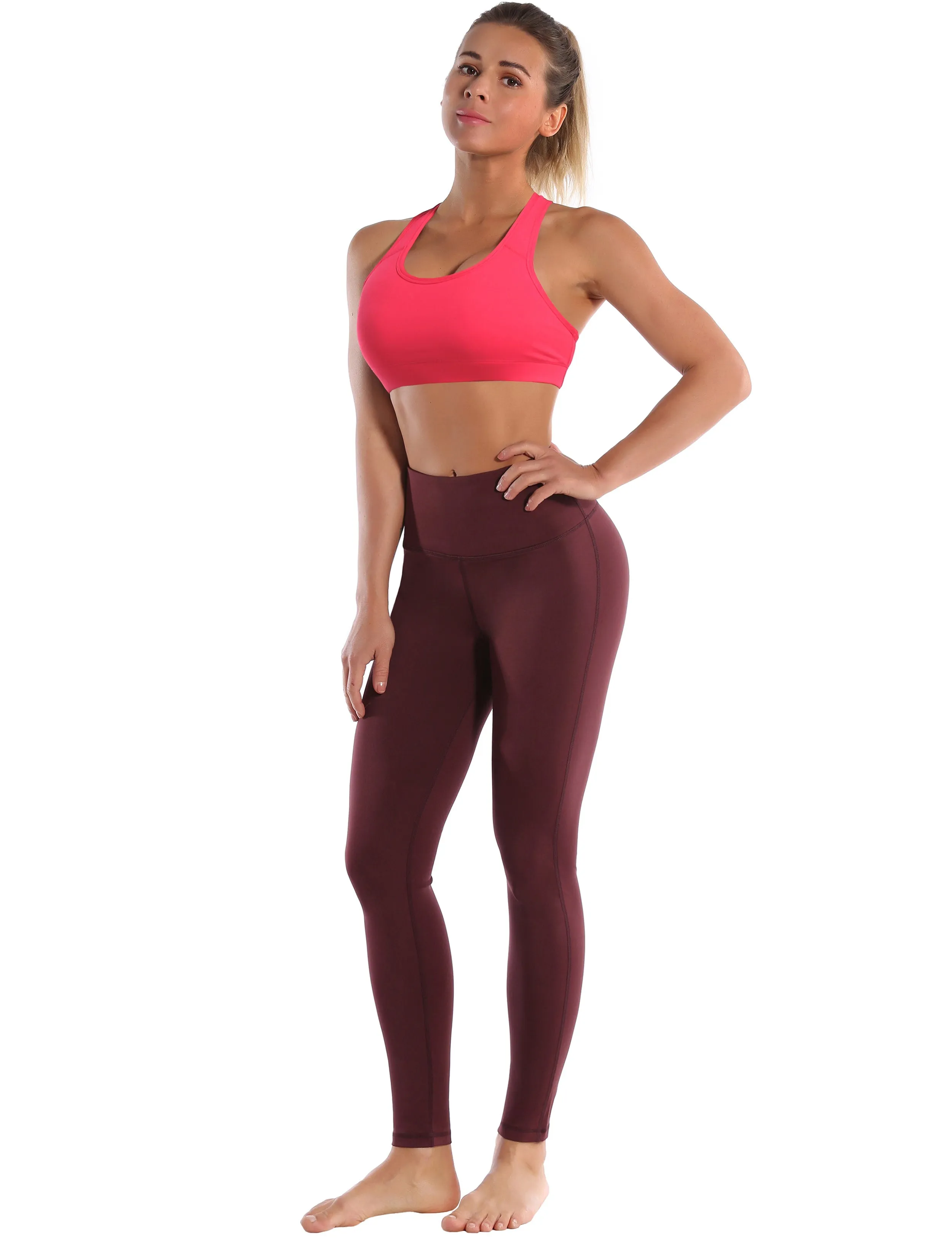 Compression Racerback Sports Bras red_Jogging