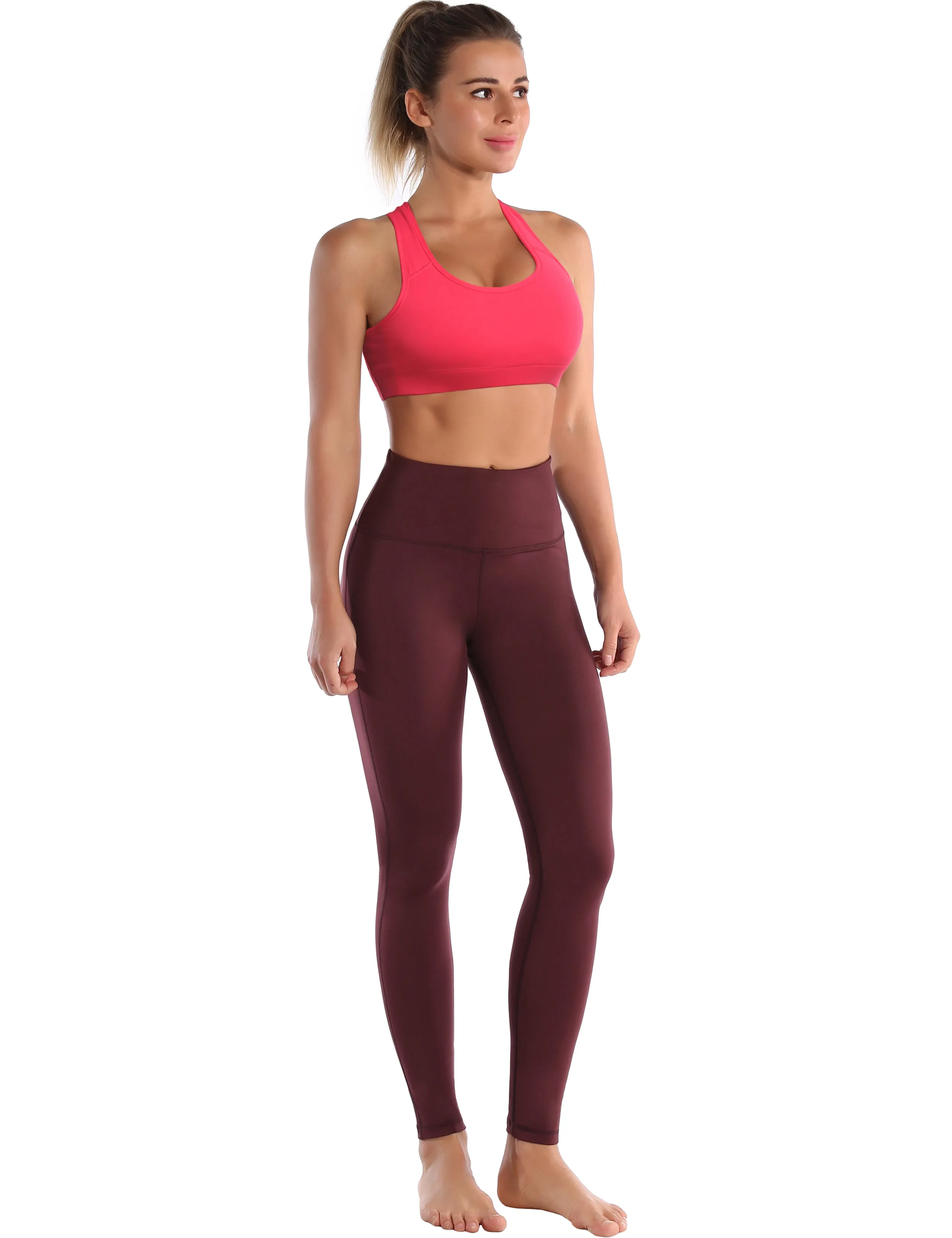 Compression Racerback Sports Bras red_Jogging