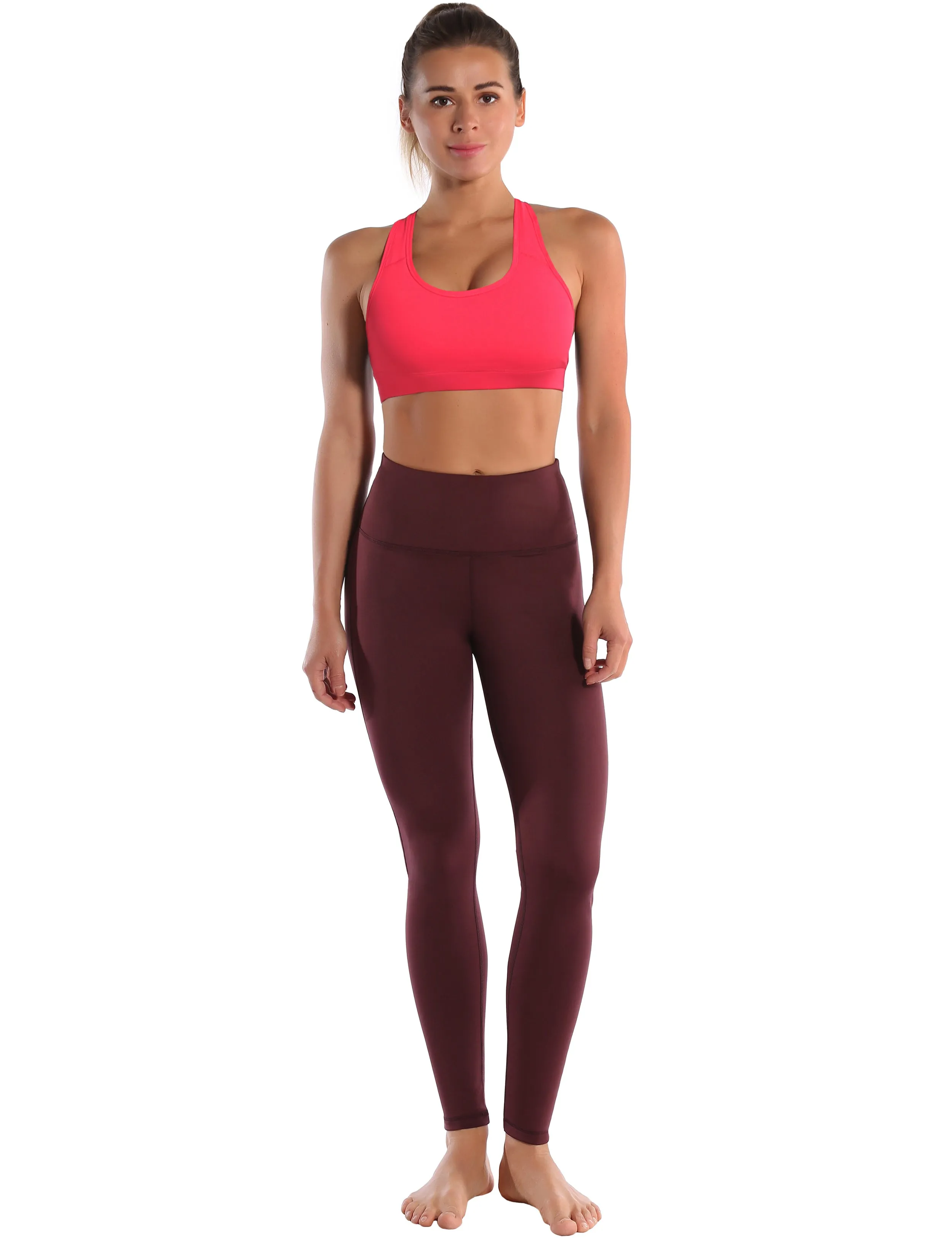 Compression Racerback Sports Bras red_Jogging