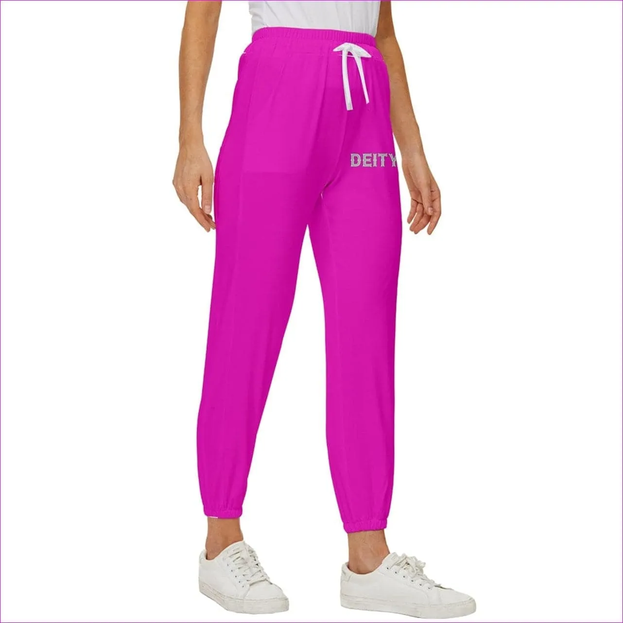 Deity Cropped Drawstring Pants - Pink