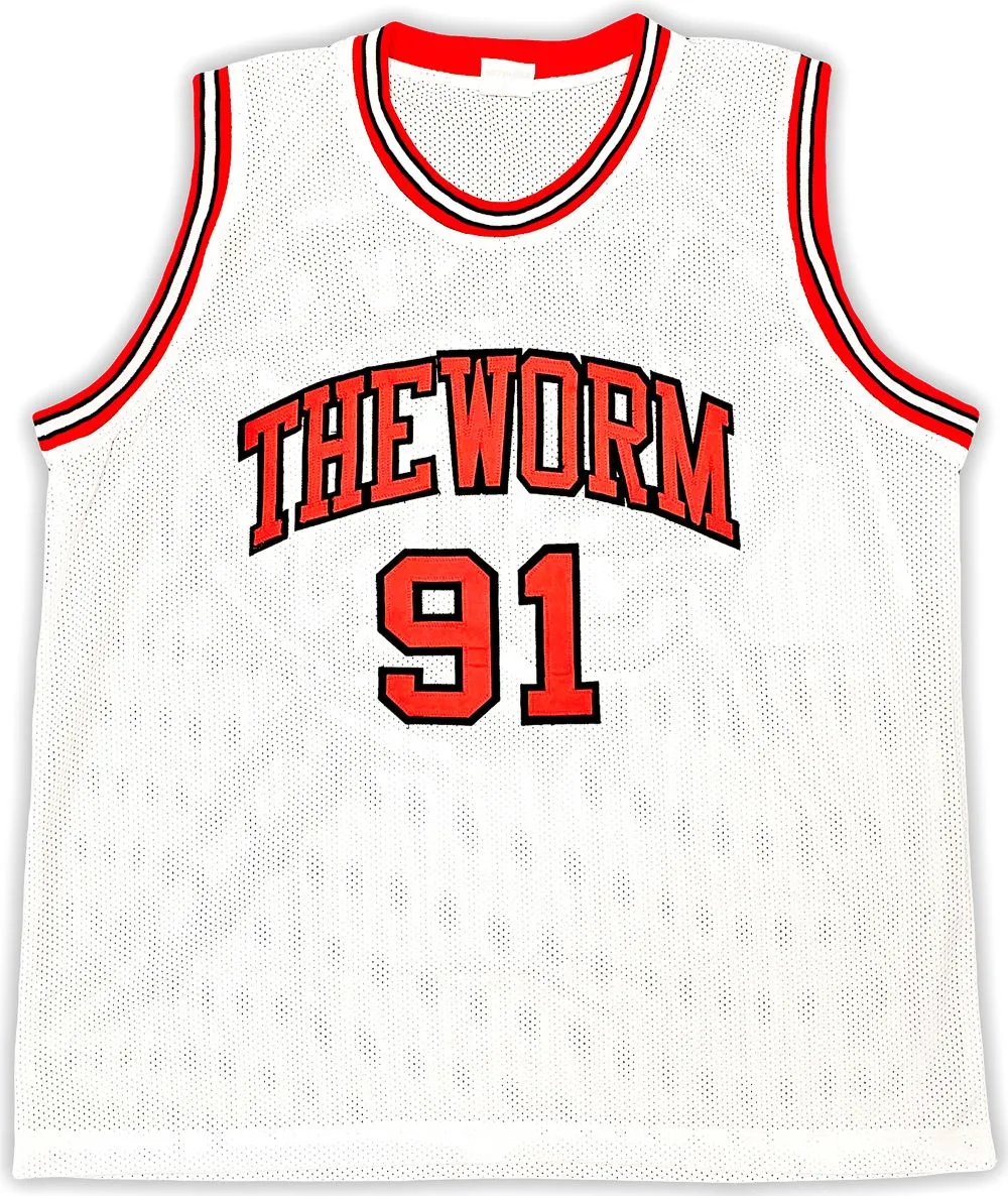 Dennis Rodman Chicago Signed White Basketball Jersey JSA