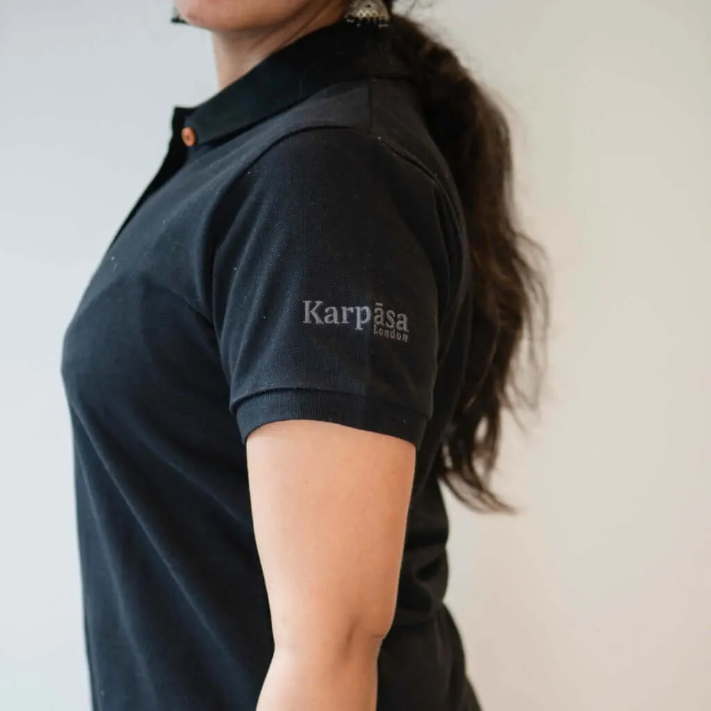 Eco Friendly Polo Shirts - Womens Polo Top Black - Organic Cotton