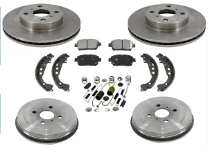 Fits 01-03 Toyota Prius Front Brake Rotors & Ceramic Brake Disc Pads Drums Shoes