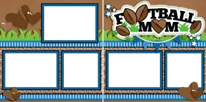 Football Mom Blue - Digital Scrapbook Pages - INSTANT DOWNLOAD