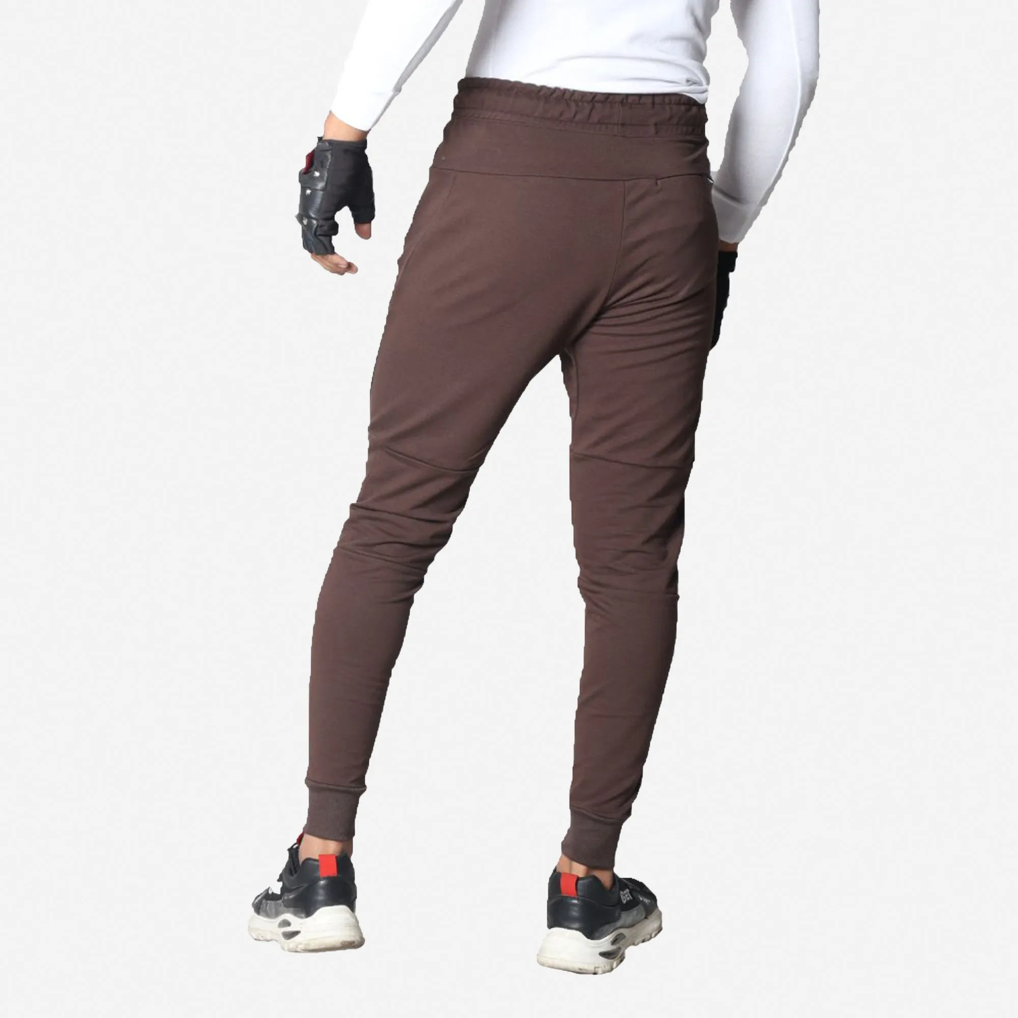 French Terry Trousers For Sports Casual Fitness Jogging - Brown