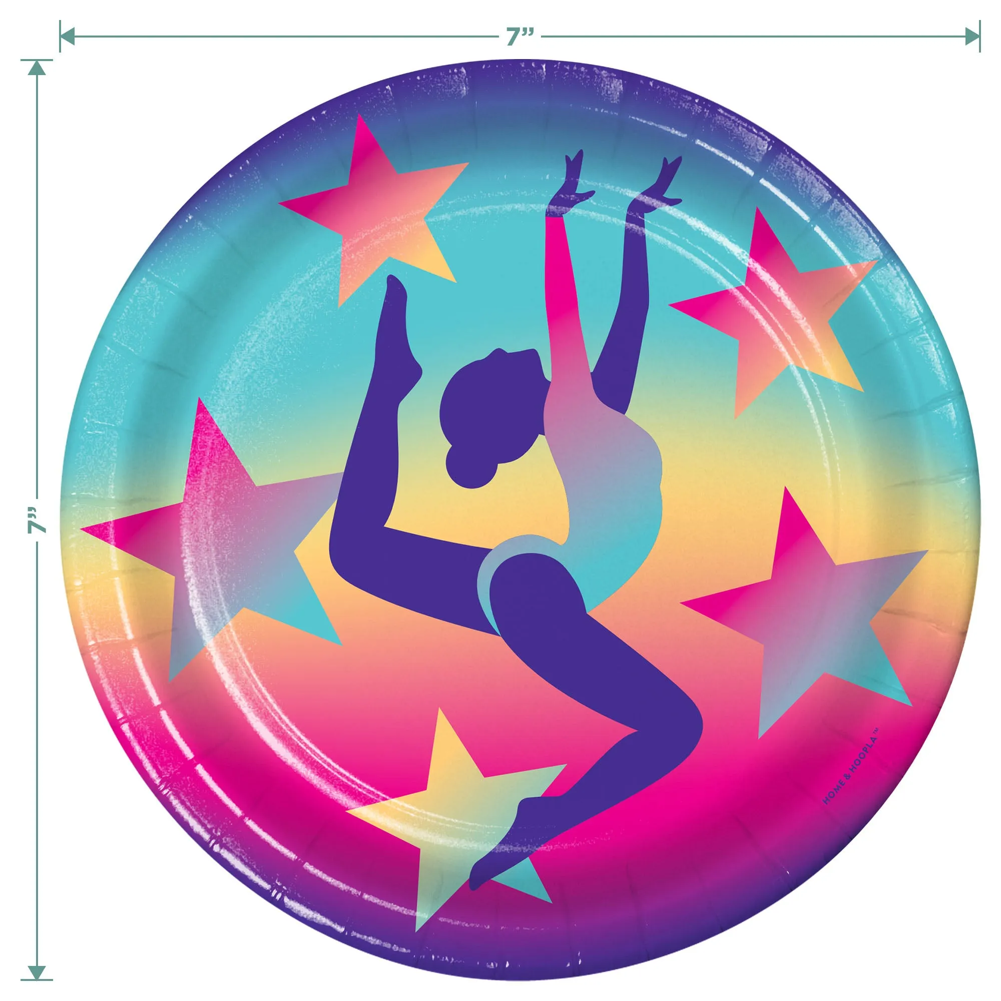 Gymnastics Party Supplies - Paper Plates and Beverage Napkins (Serves 32)