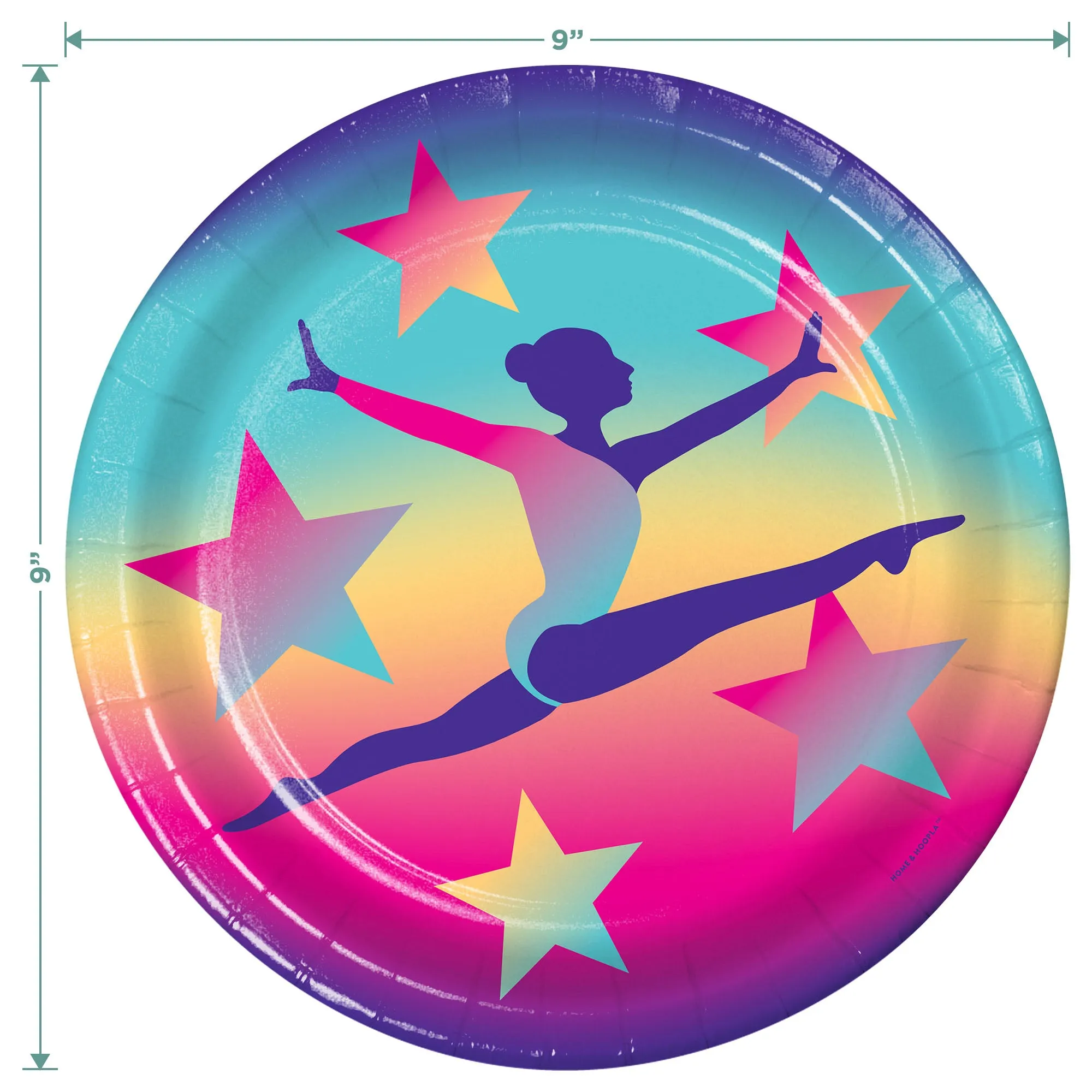 Gymnastics Party Supplies - Paper Plates and Beverage Napkins (Serves 32)