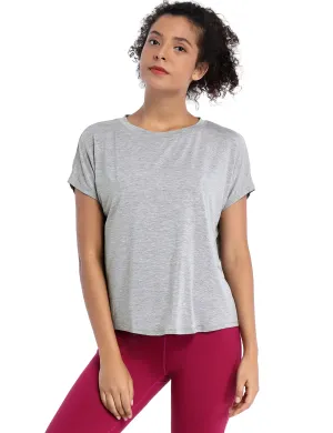 Hip Length Short Sleeve Shirt heathergray_Jogging