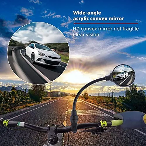 LICHTS Bicycle Mirror Convex Safety Mirror Handlebar Mount for Mountain Road Bike