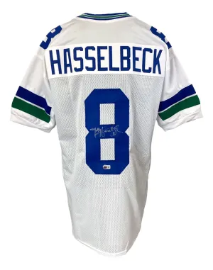 Matt Hasselbeck Seattle Signed White Football Jersey BAS