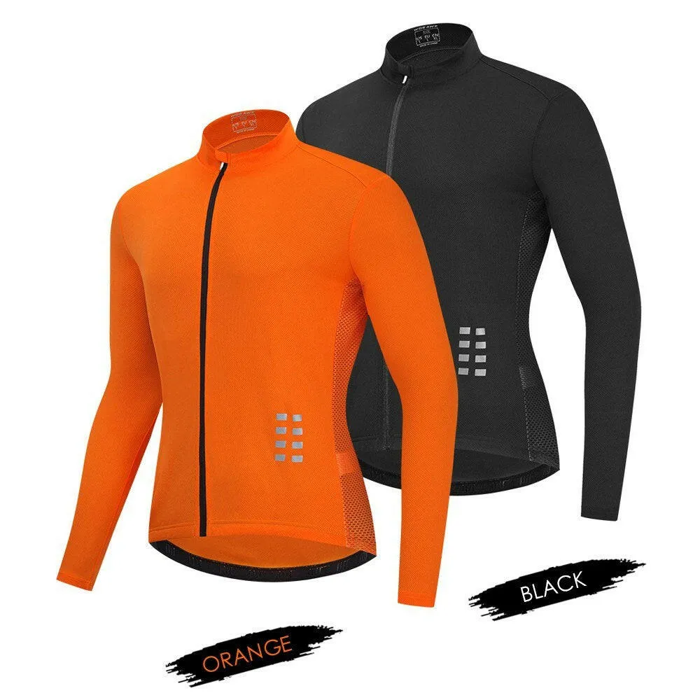 Men Long Sleeve Cycling Jersey Breathable MTB Bicycle Shirt Bike Riding Running Sports Jacket Clothing