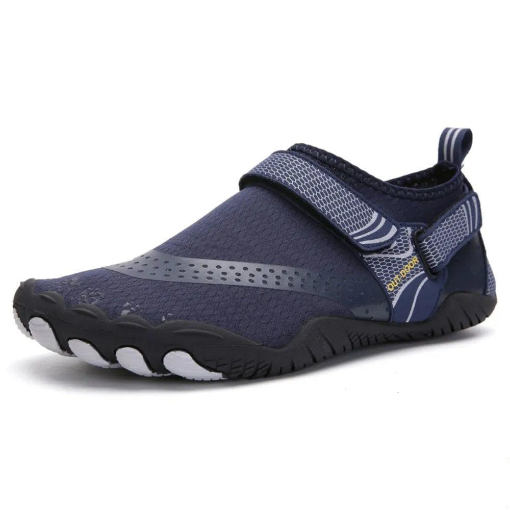 Men Women Water Shoes Barefoot Quick Dry Aqua Shoes - Blue Size EU38 = US5