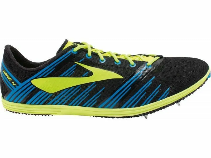 Mens Brooks Wire 4 Shoes Black/Blue/Fluro Yellow