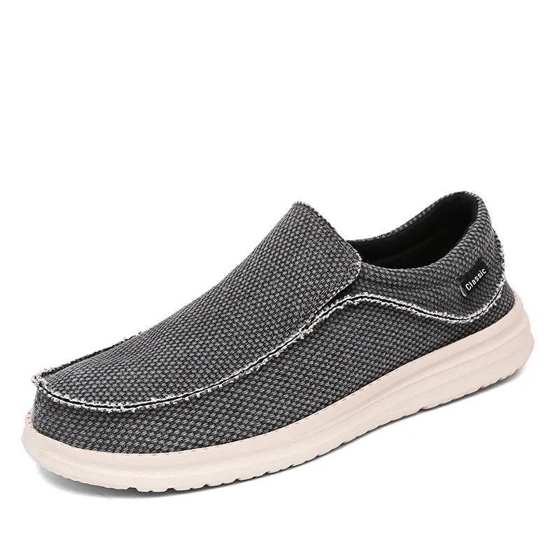 Men's walking casual shoes lightweight loafers Slip on boat canvas breathable