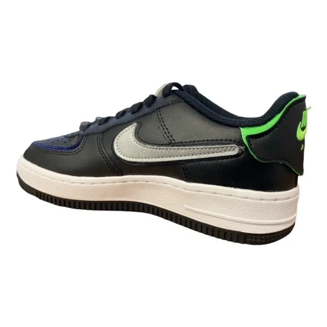 Nike scarpa sneakers da ragazzo Air Force 1 AF1/1 DH7341-001 nero-argento