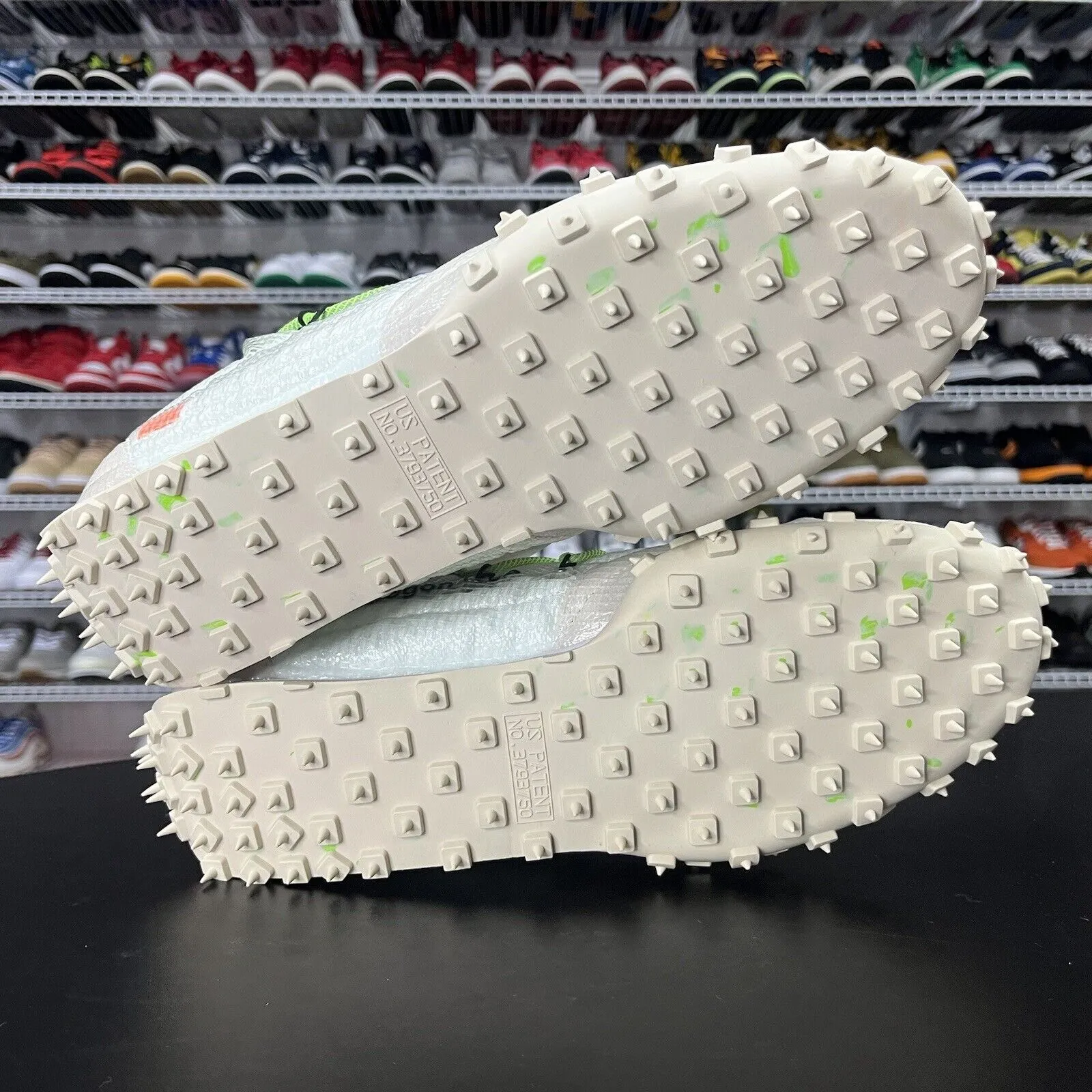 Nike Waffle Racer X Off-White White Electric Green CD8180-100 Men's Size 14