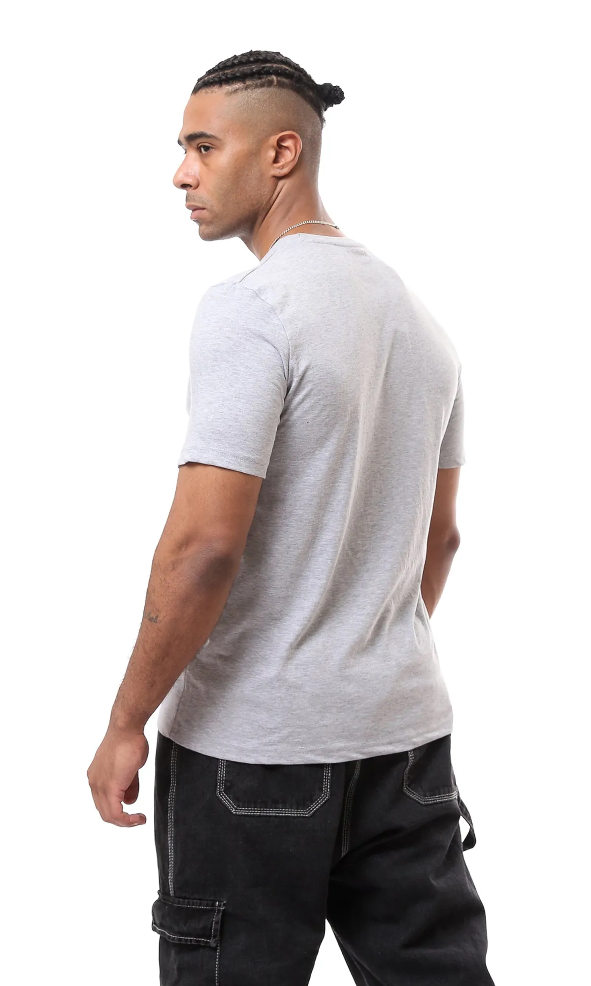 O163345 "Stay On Track" Printed Heather Grey Tee