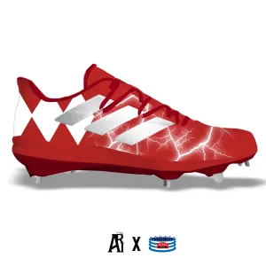 "Red Ranger" Adidas Adizero Afterburner 8 Cleats