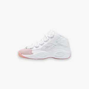 Reebok Question Mid White Pink Glow Pre School Sizes GX9365