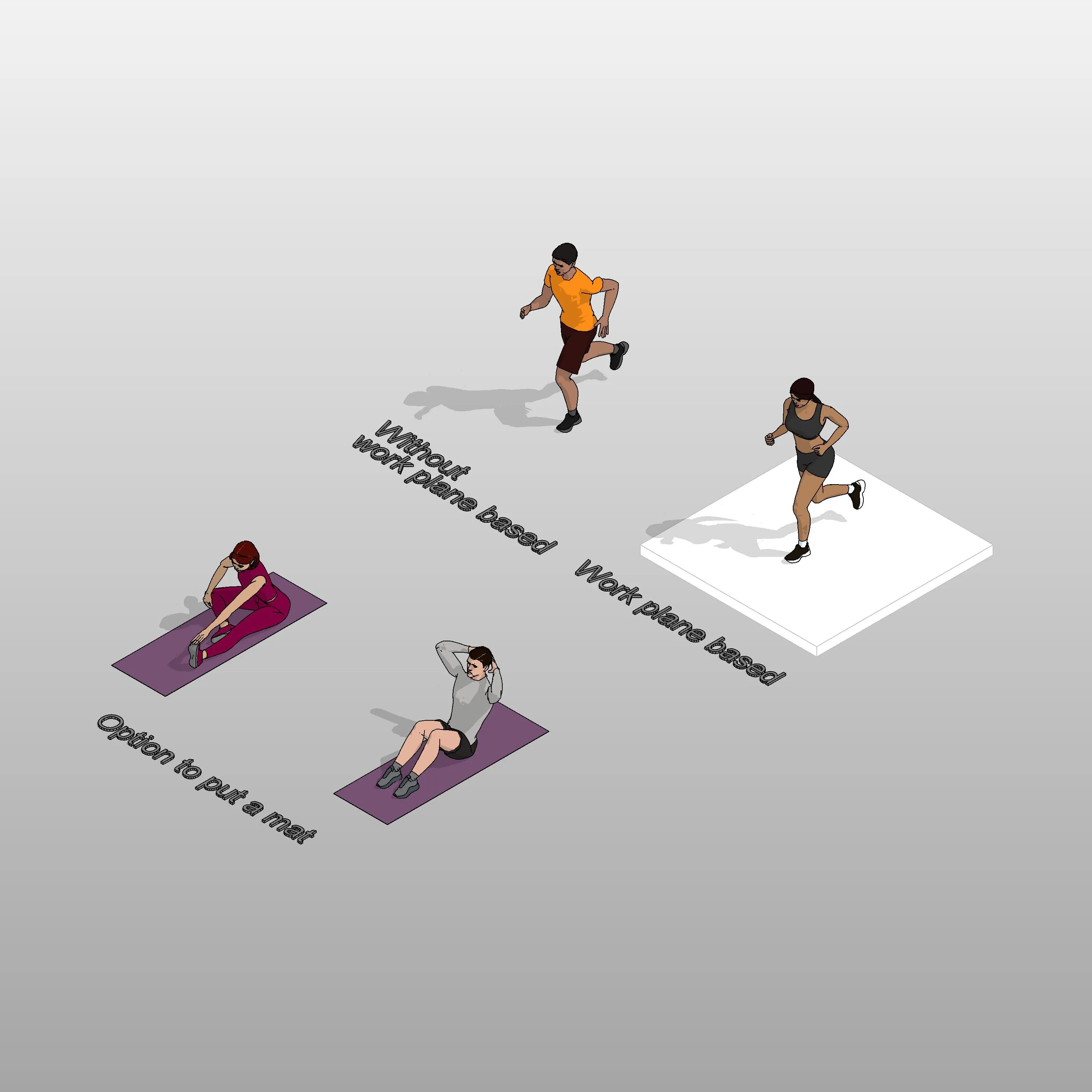 Revit People - 3D Realistic Athletic People (66 Types)