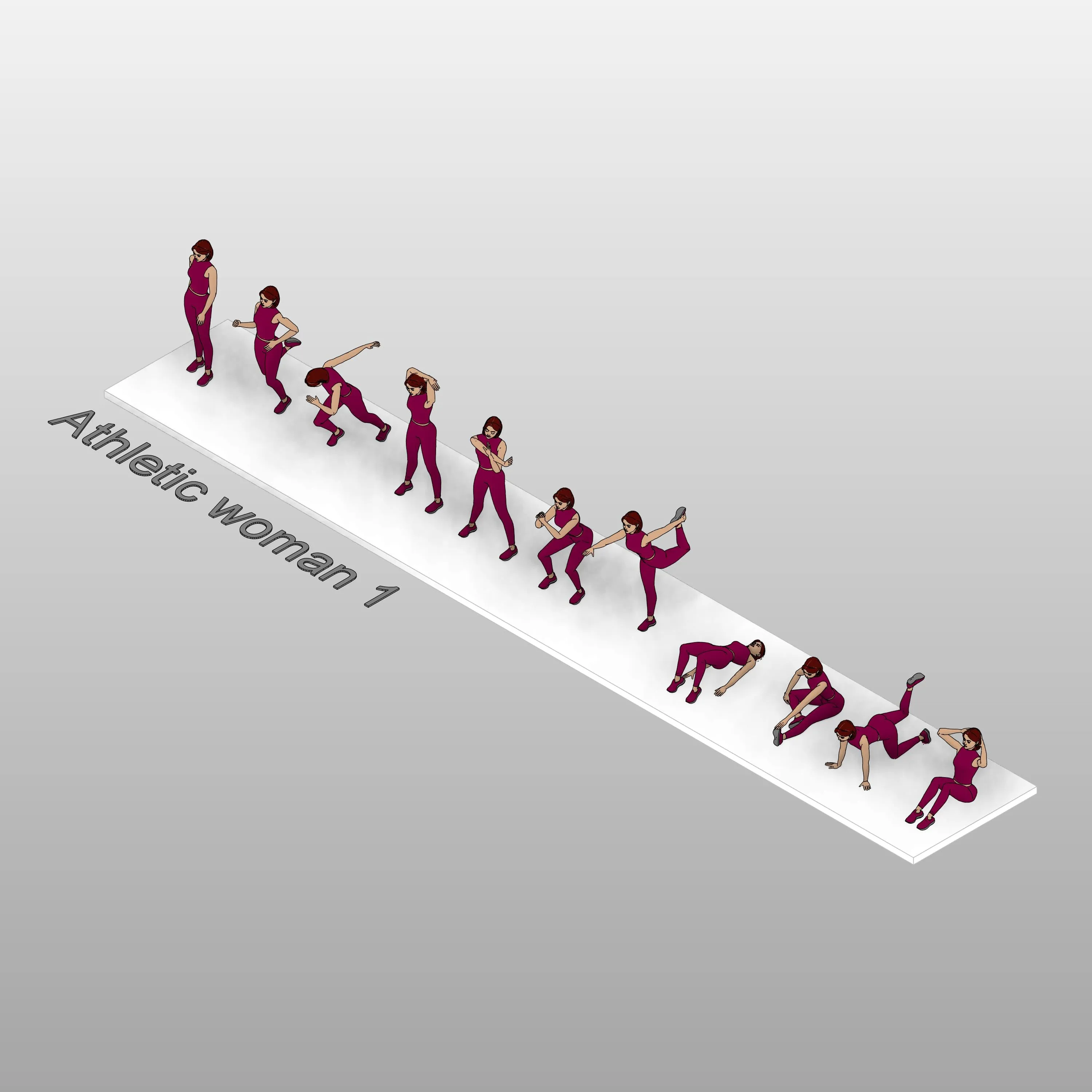 Revit People - 3D Realistic Athletic People (66 Types)