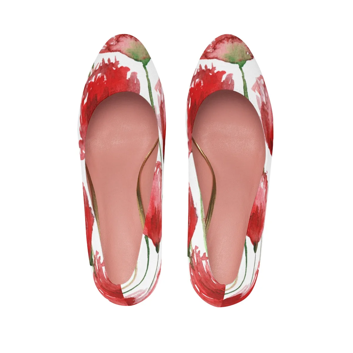 Robust Red Poppy Flower Bridal Women's Designer 3" High Heels (US Size: 5-11)