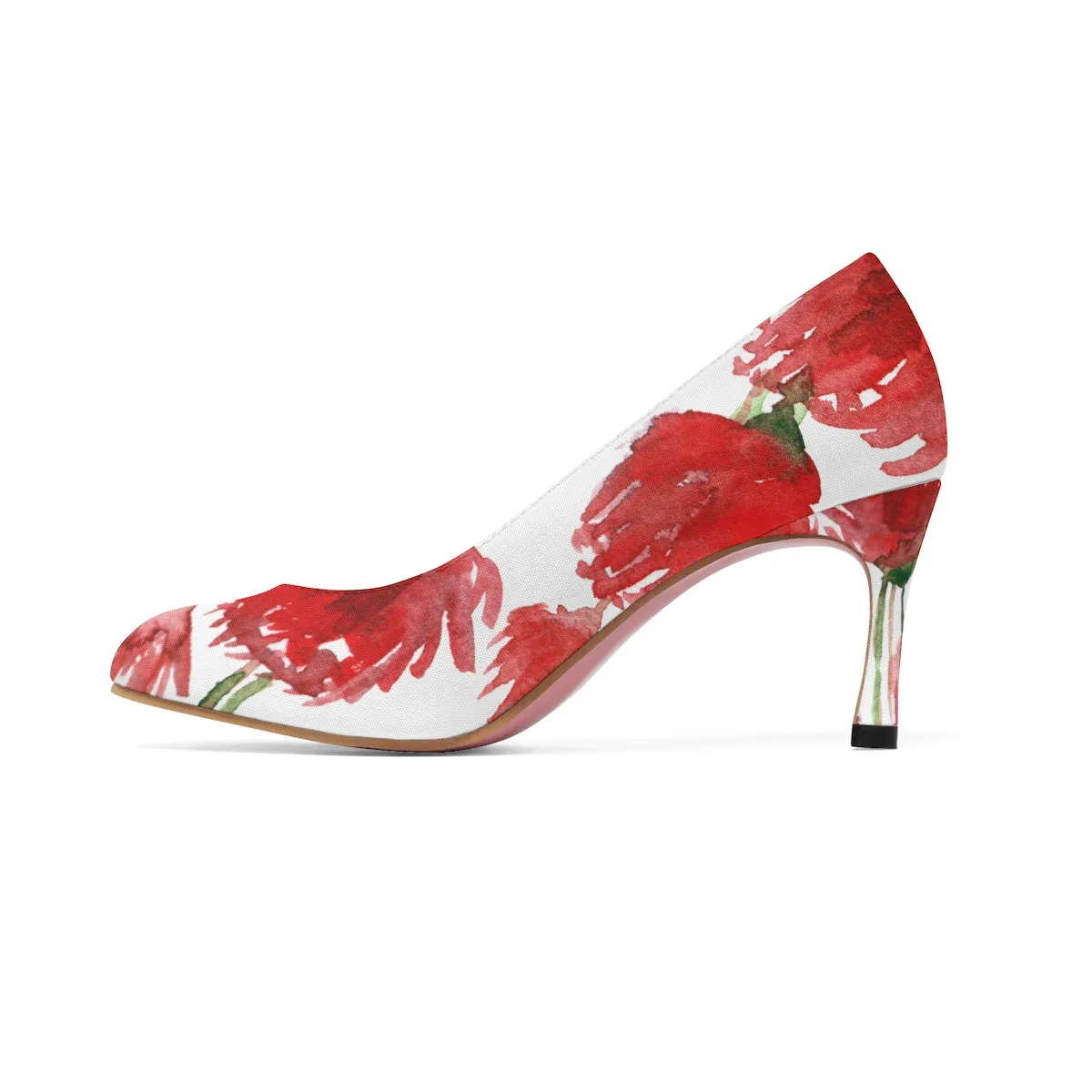 Robust Red Poppy Flower Bridal Women's Designer 3" High Heels (US Size: 5-11)