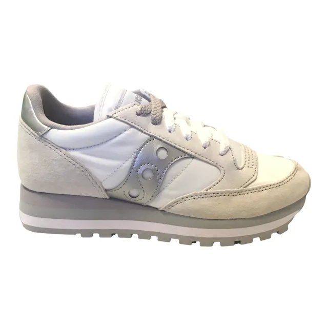 Saucony Originals scarpa sneakers da donna con rialzo al tallone Jazz Triple S60530-16 bianco-argento