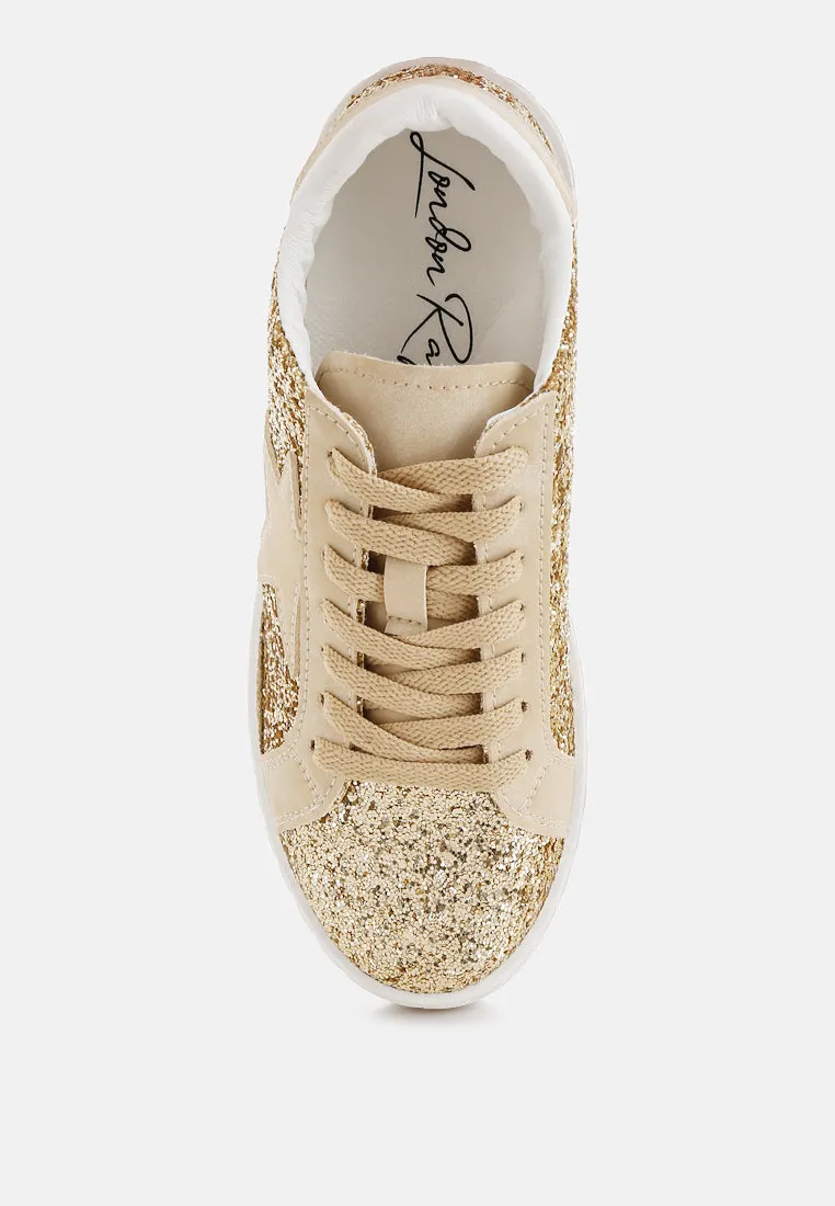 Shinding Glitter Star Chunky Sneakers